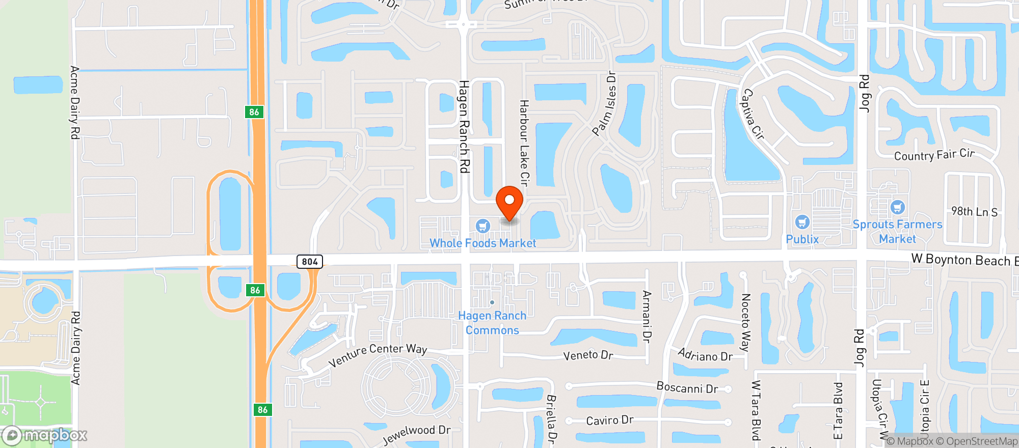 Map showing Whole Foods Market - Boynton Beach