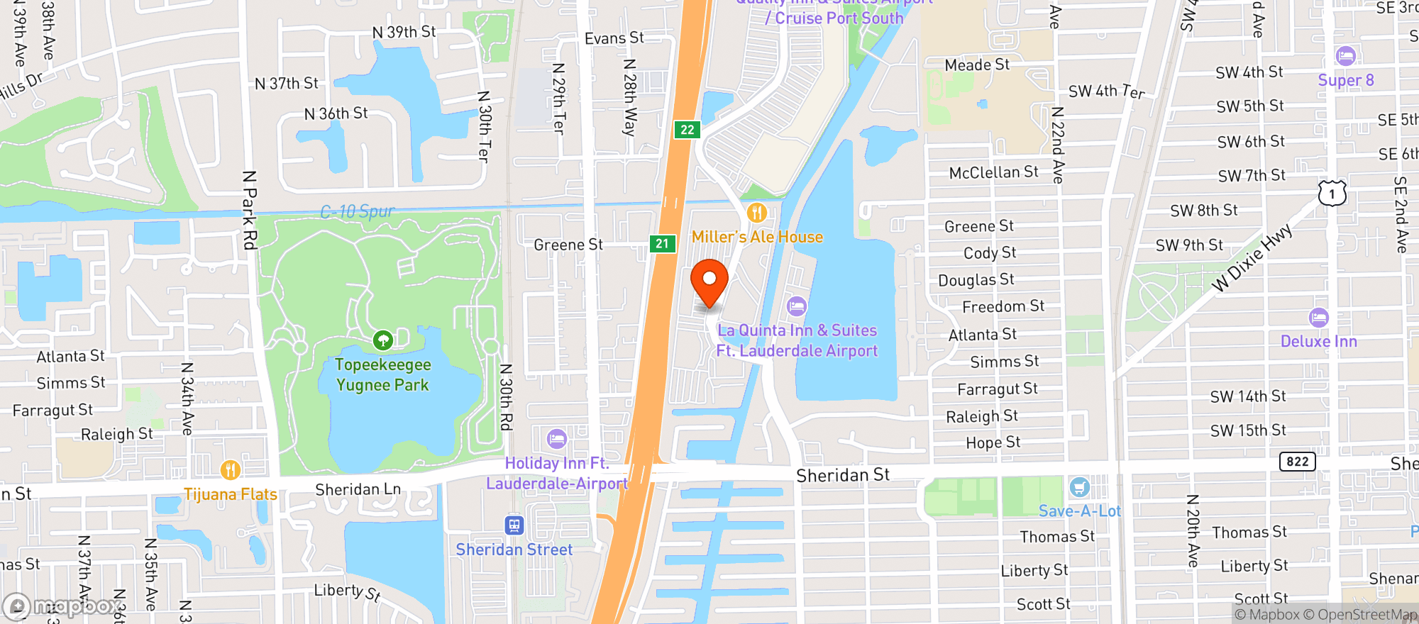 Map showing Red Lobster