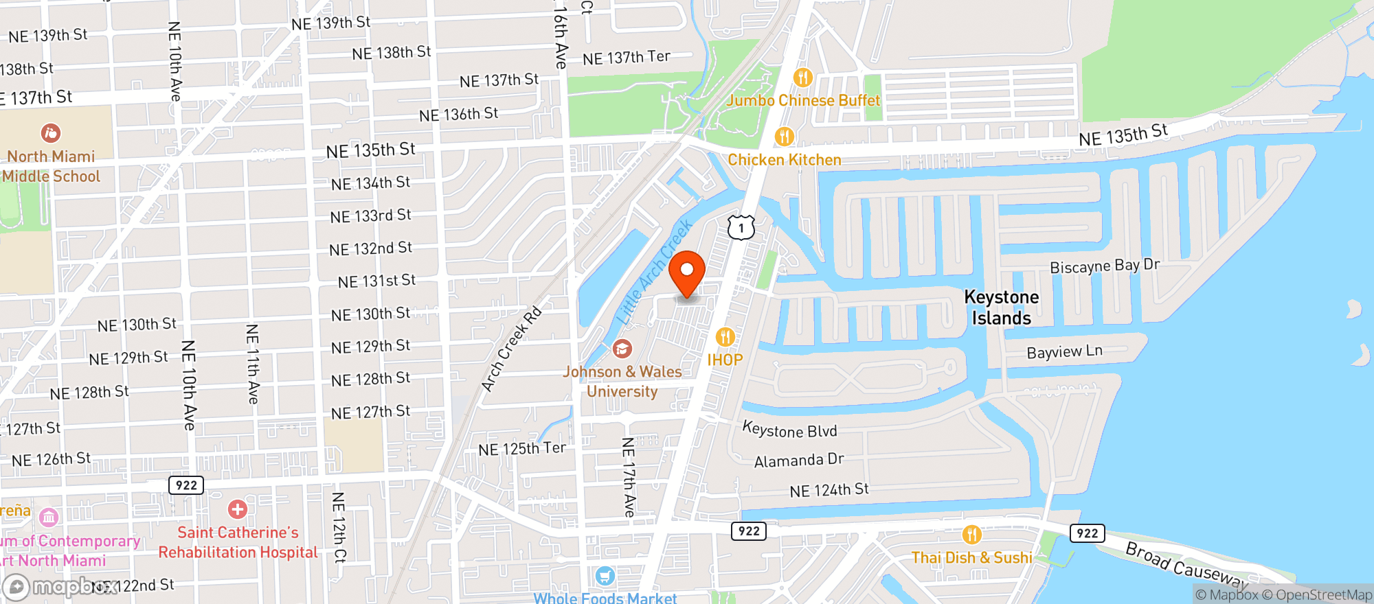 Map showing Gnc - 1973 - 127Th Street Shop Cent