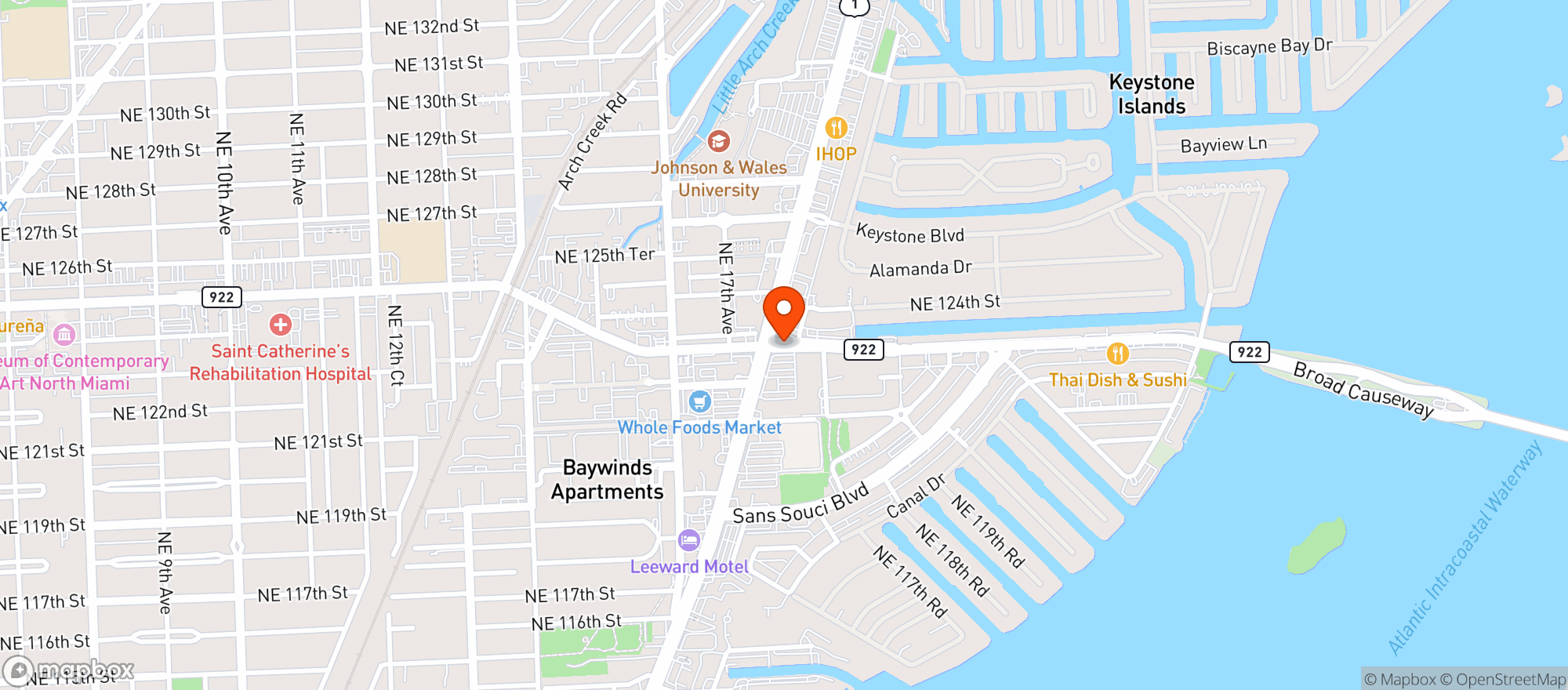 Map showing Vitamin Shoppe - North Miami