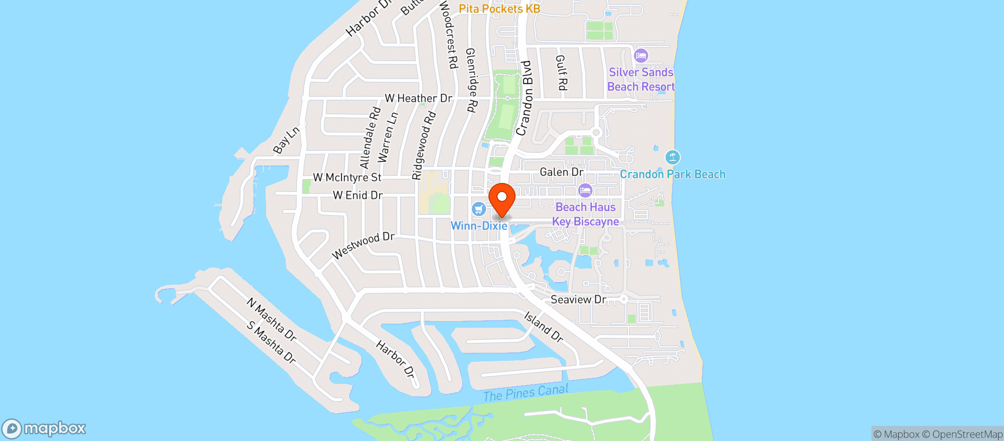 Map showing Winn Dixie - 0318