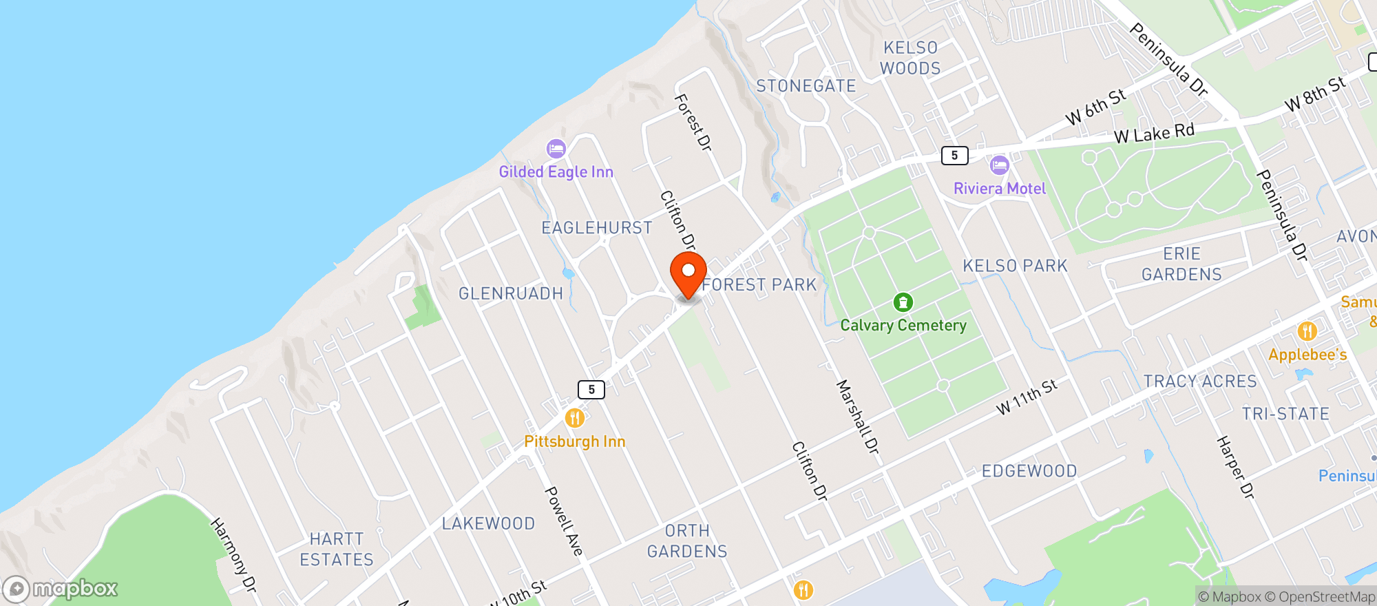 Map showing Westlake Beer Company