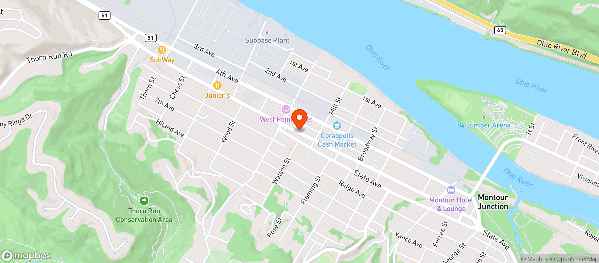 Map showing Jailhouse Saloon