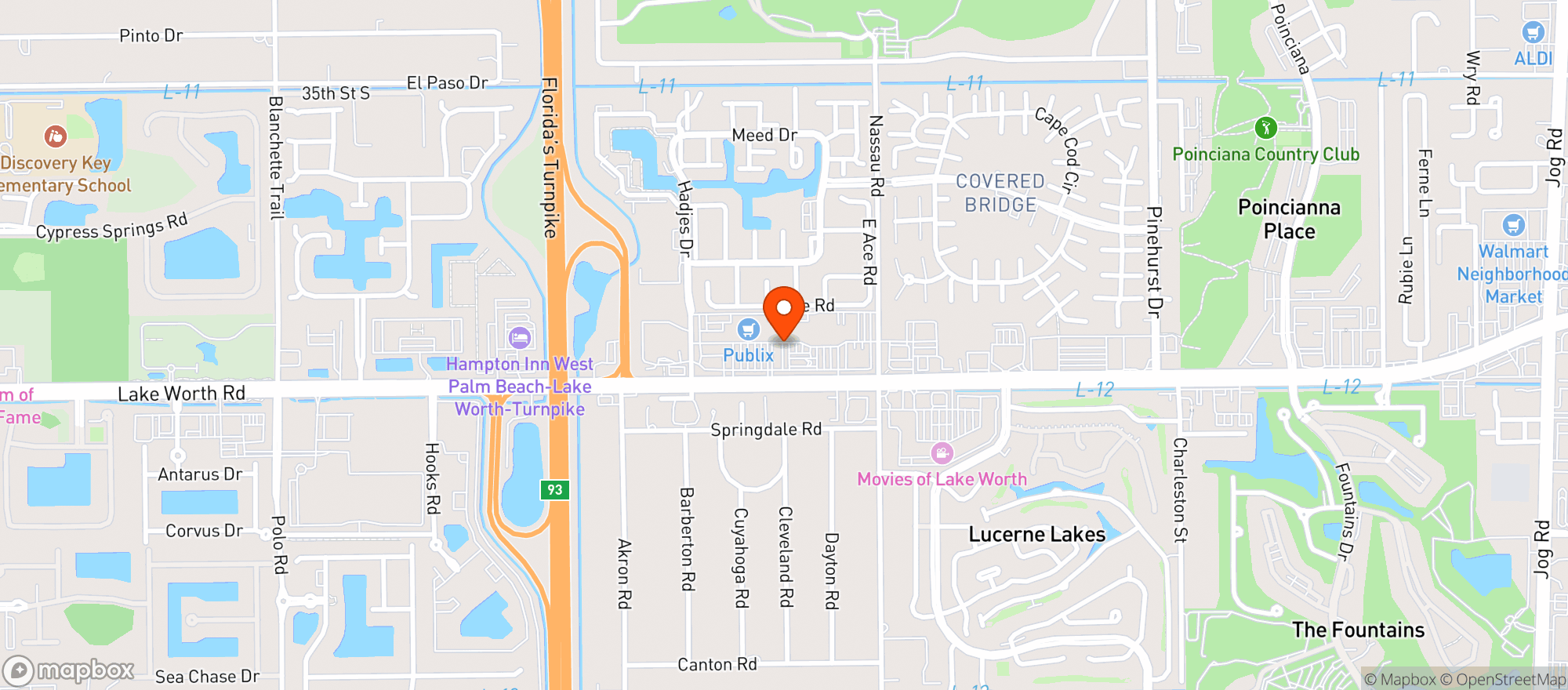 Map showing Publix