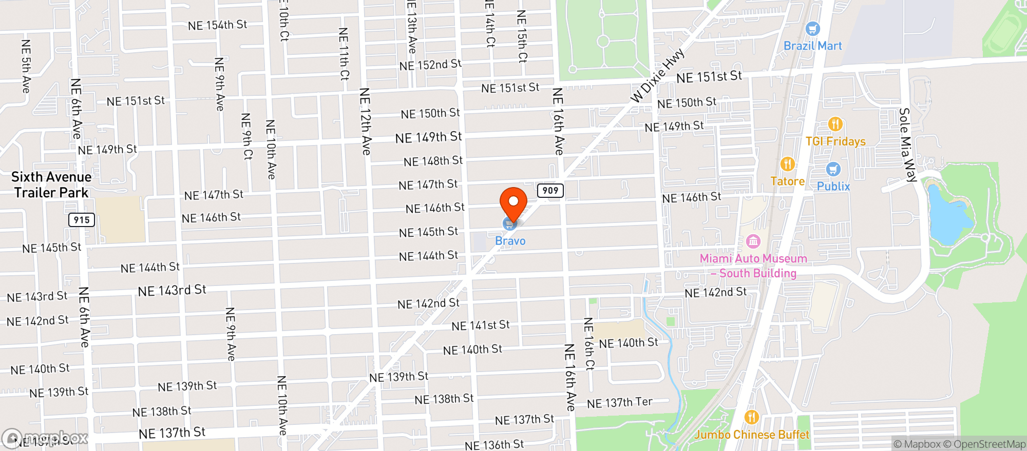 Map showing Bravo Supermarket