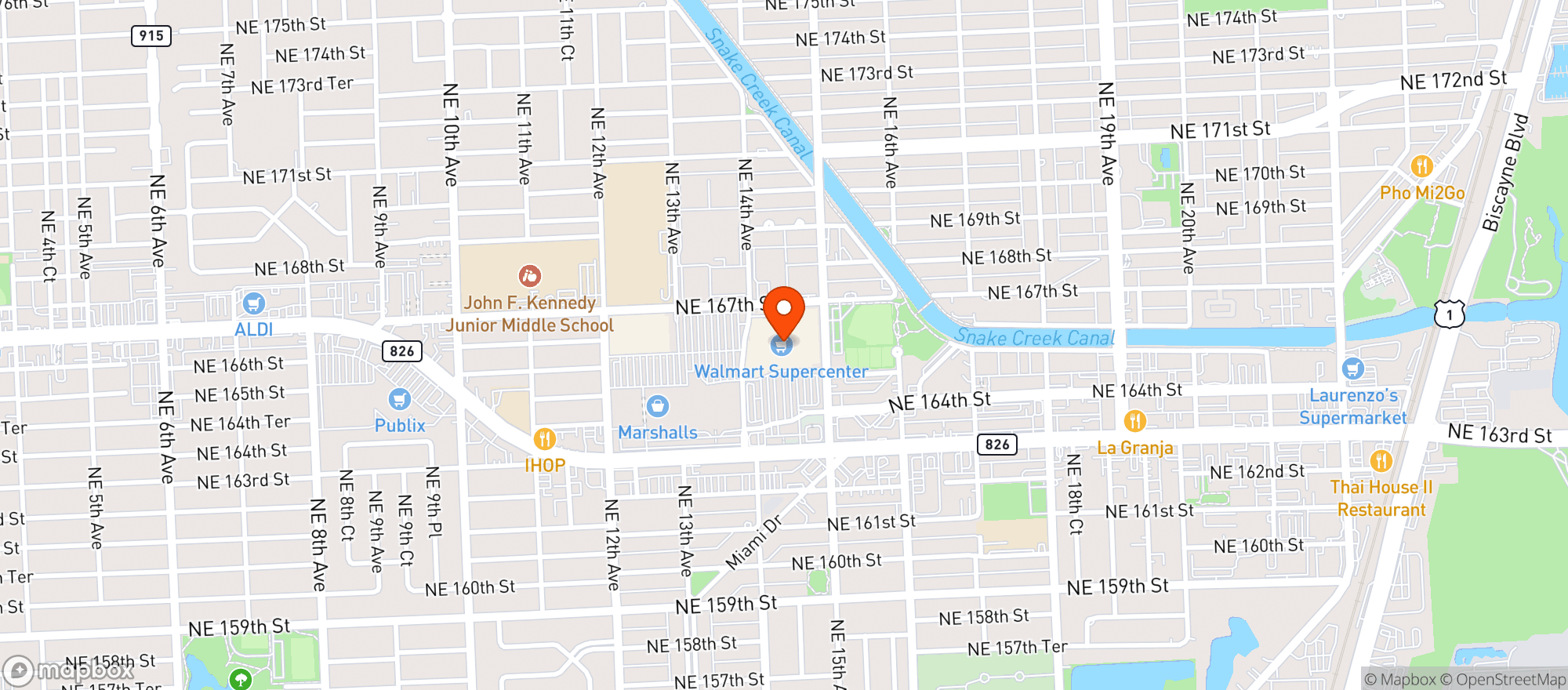 Map showing Walmart Supercenter