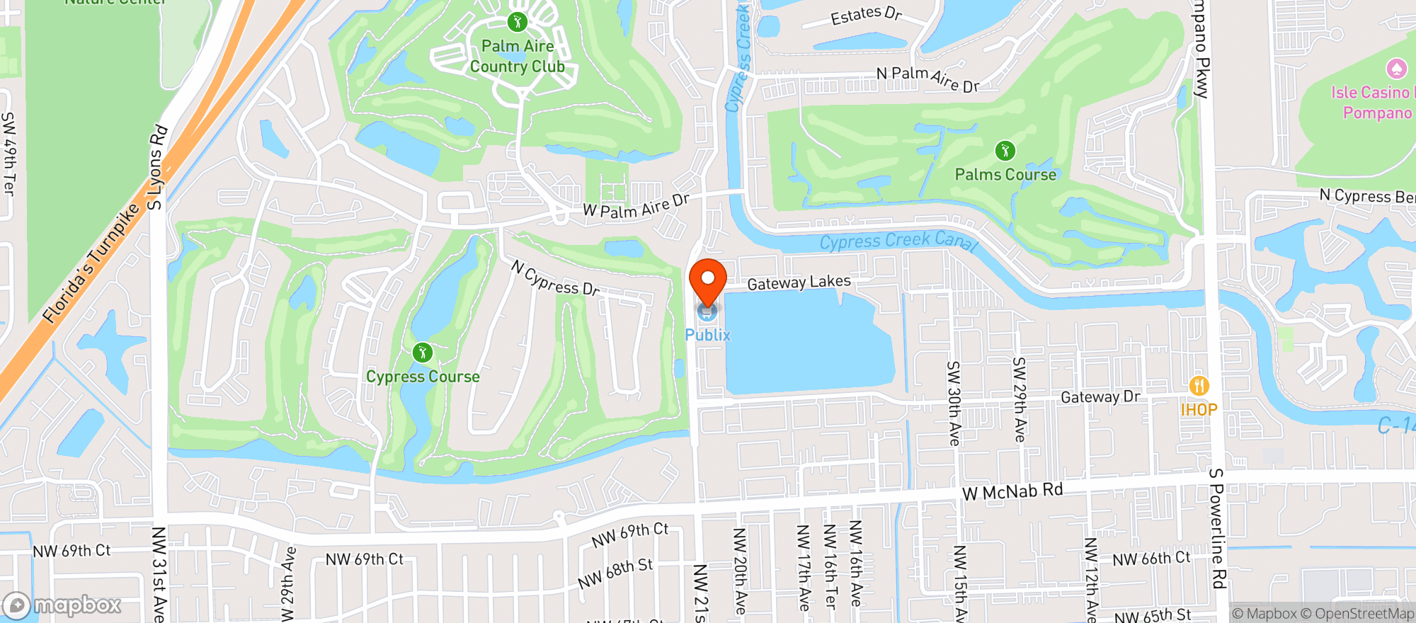 Map showing Publix Super Market #748