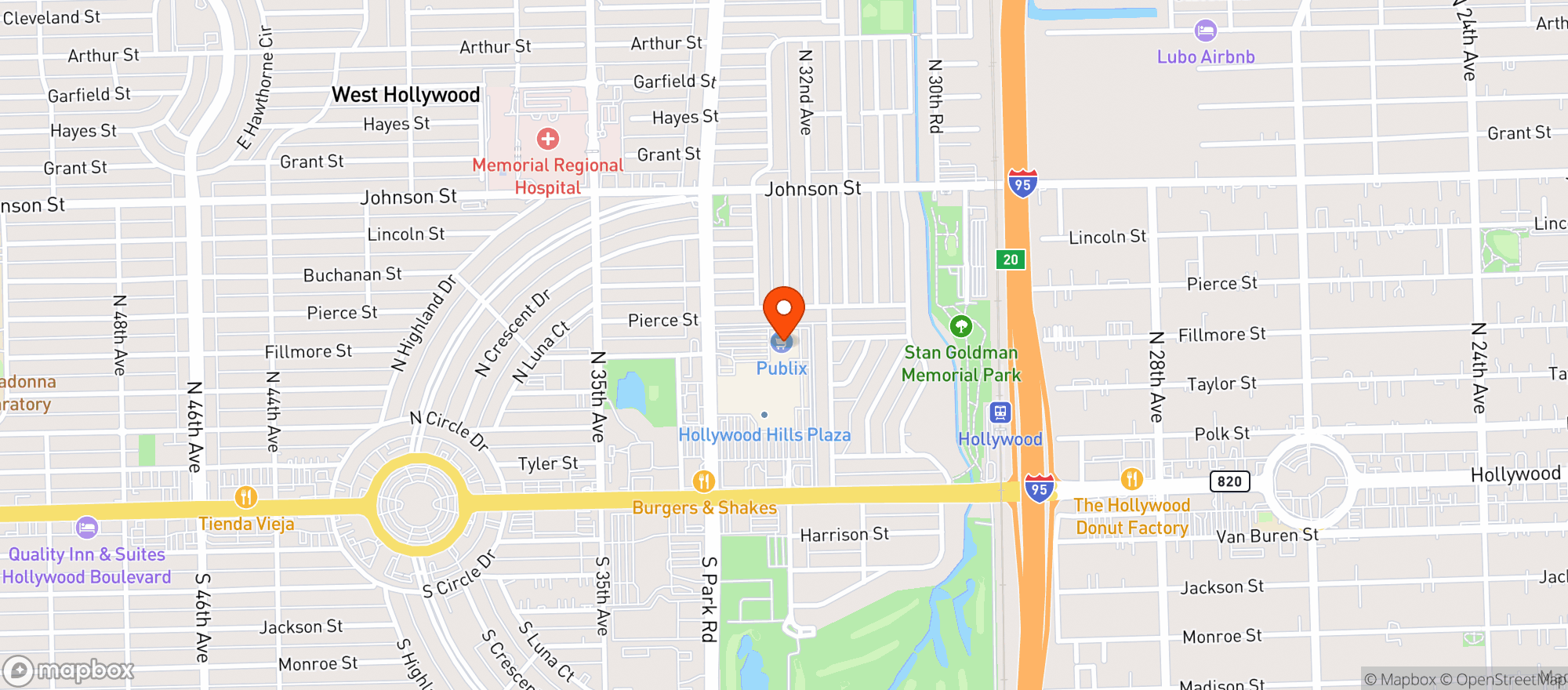 Map showing Target - Hollywood