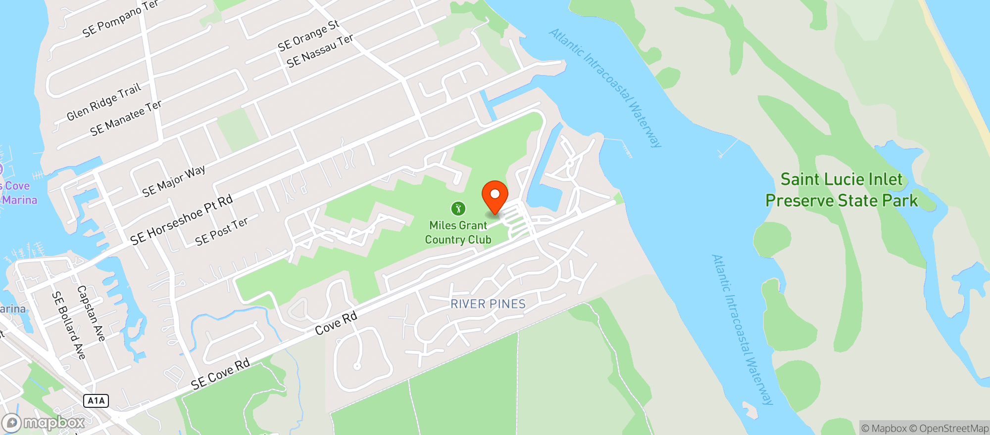 Map showing Miles Grant Country Club