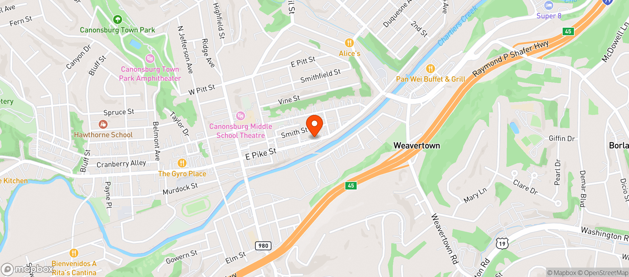 Map showing ROSS BEVERAGE