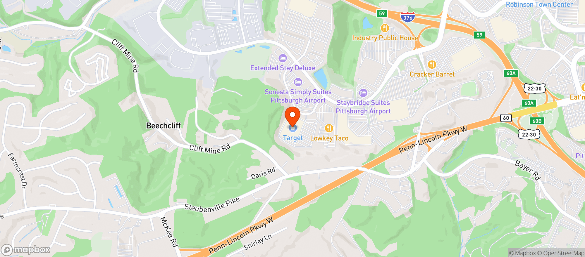 Map showing Target
