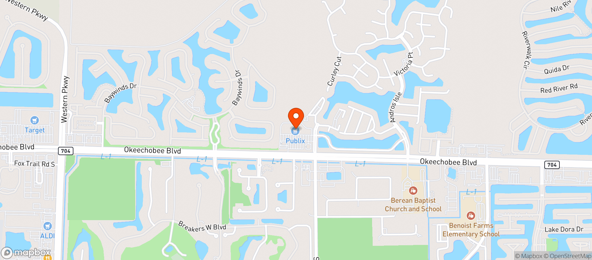 Map showing Publix