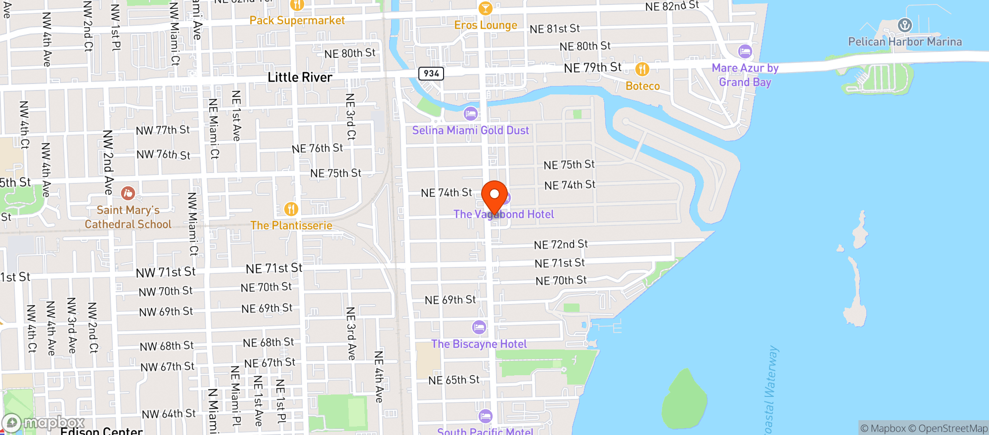 Map showing CARACAS BAKERY