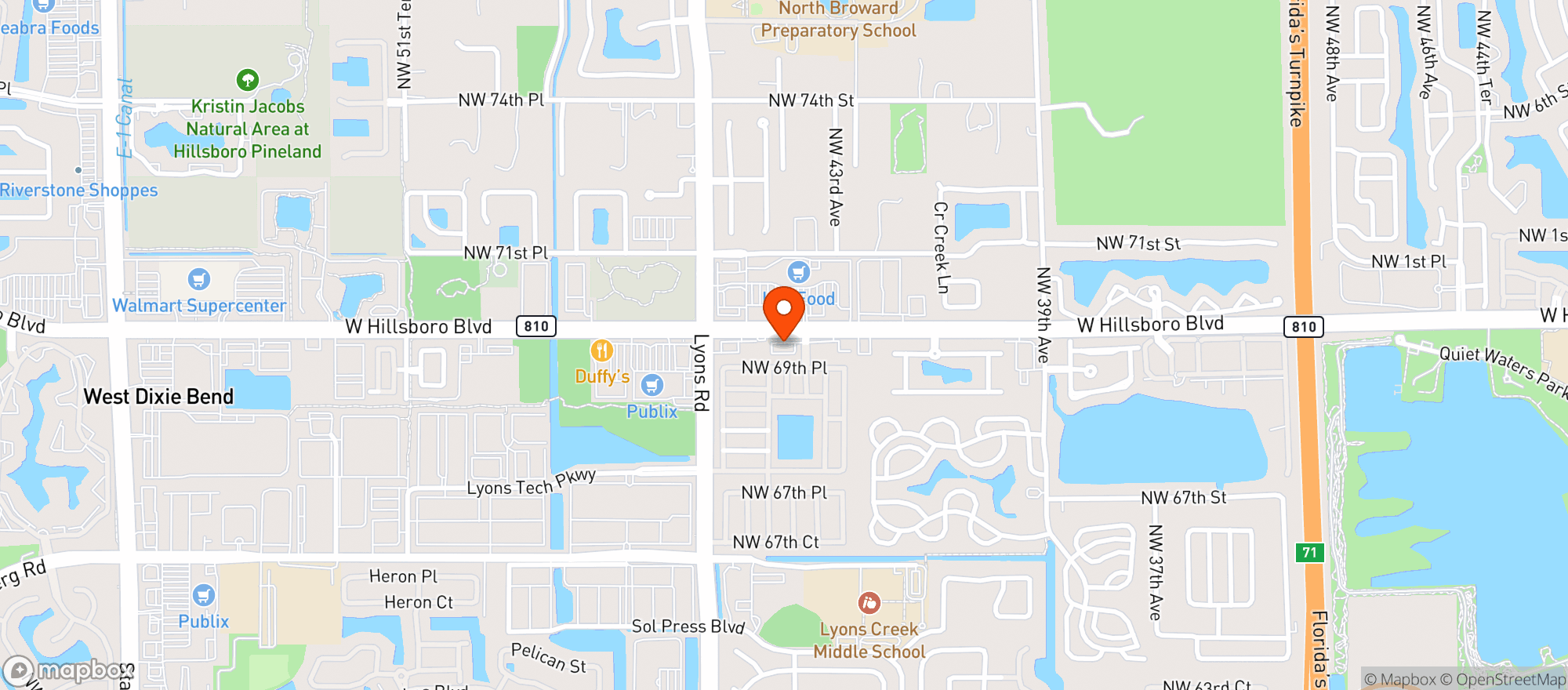 Map showing Daves Wine & Liquor