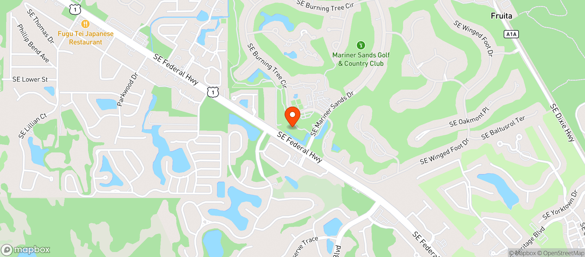 Map showing Mariner Sands Country Club