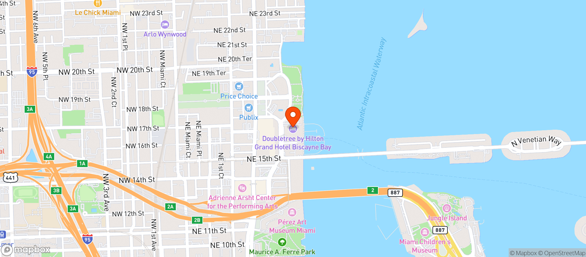 Map showing MIDORIFRESH JUICE BAR