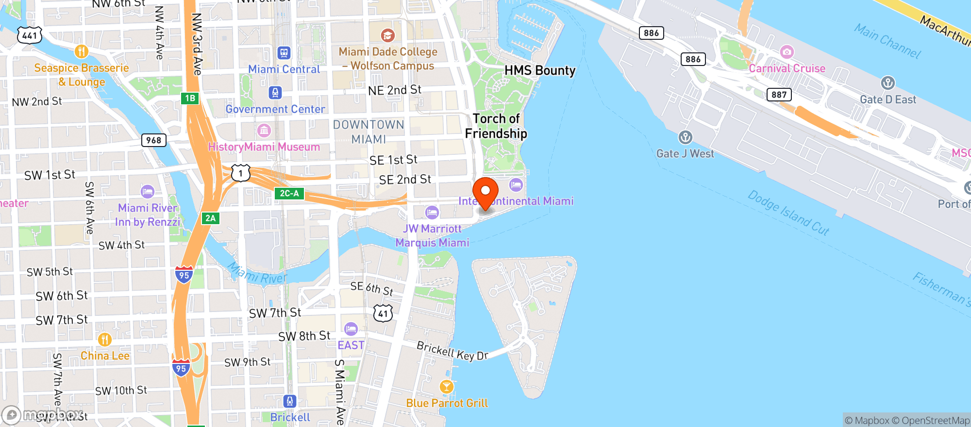 Map showing Mastros Ocean Club