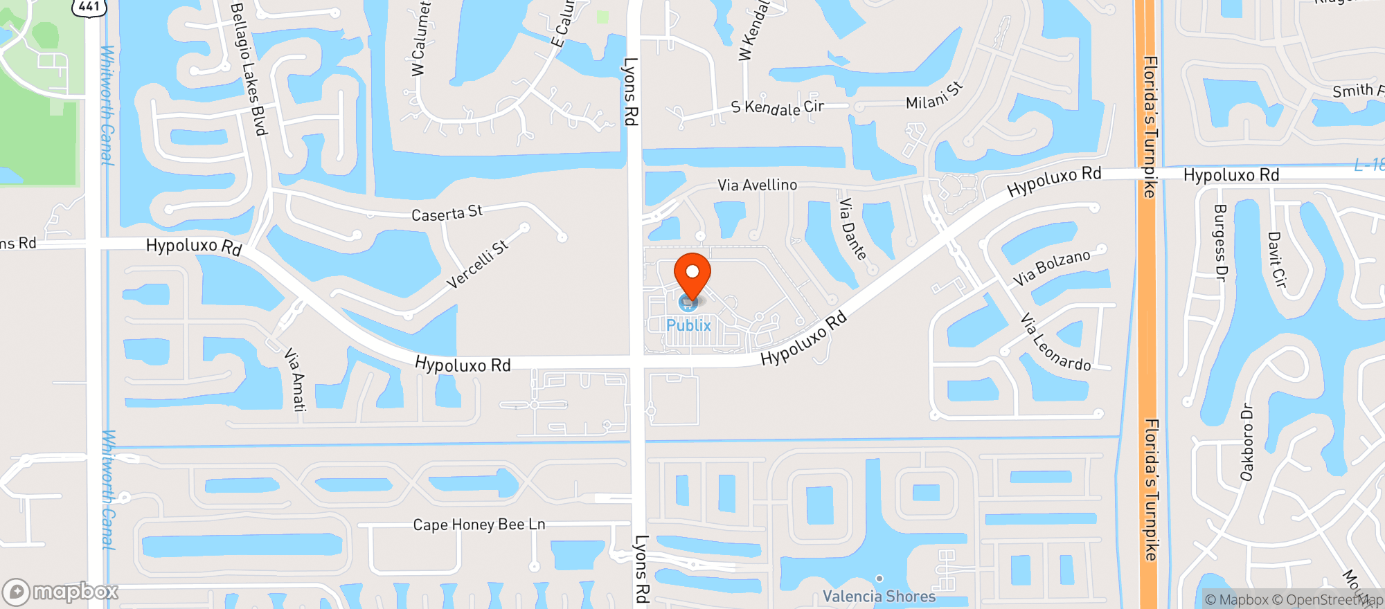 Map showing Publix