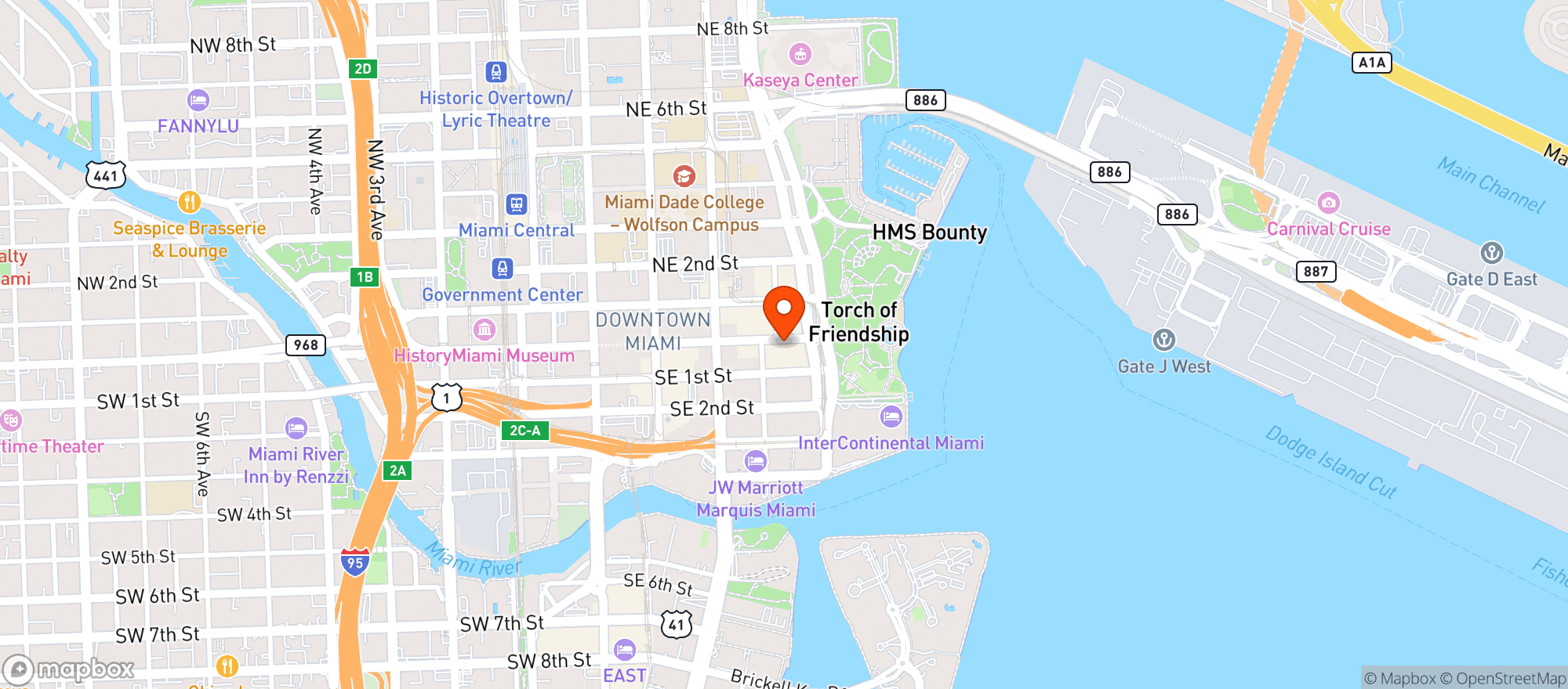 Map showing Gnc - 5491 - 268 East Flagler Street