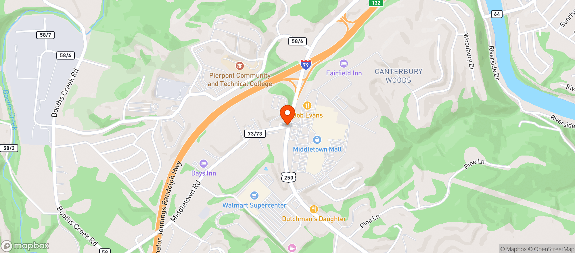 Map showing White Hall Spirits