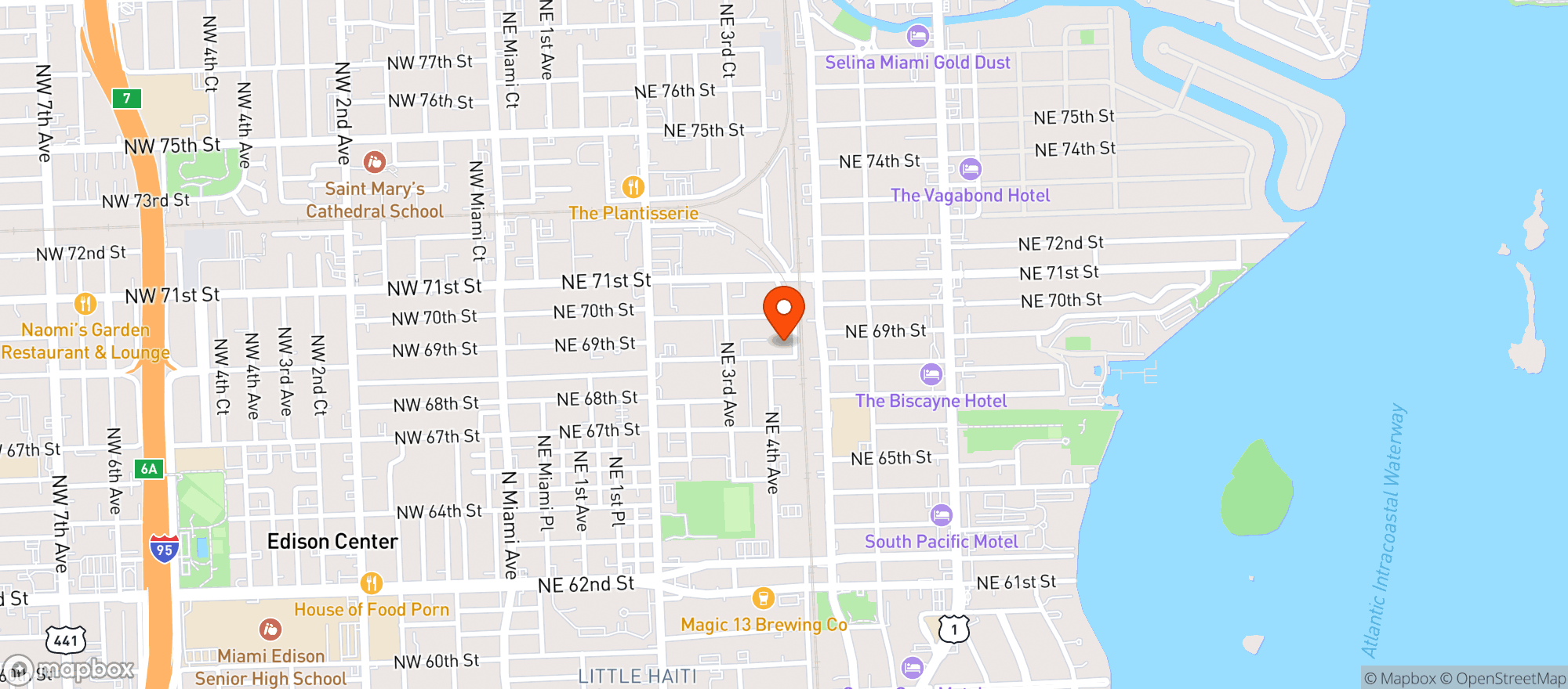 Map showing XXI Wine & Spirit