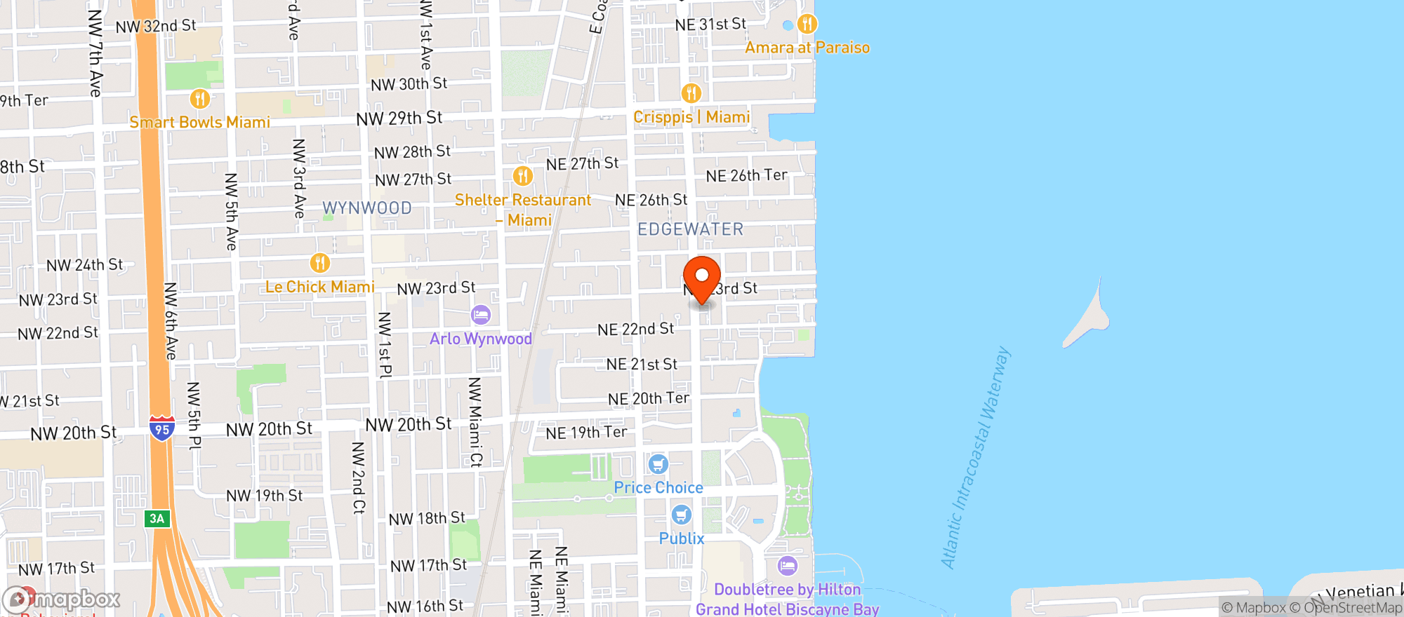 Map showing ARK SMOKE SHOP BISCAYNE