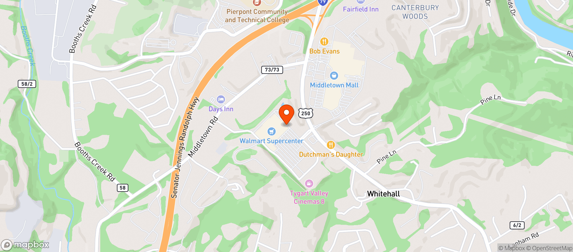 Map showing Walmart Supercenter