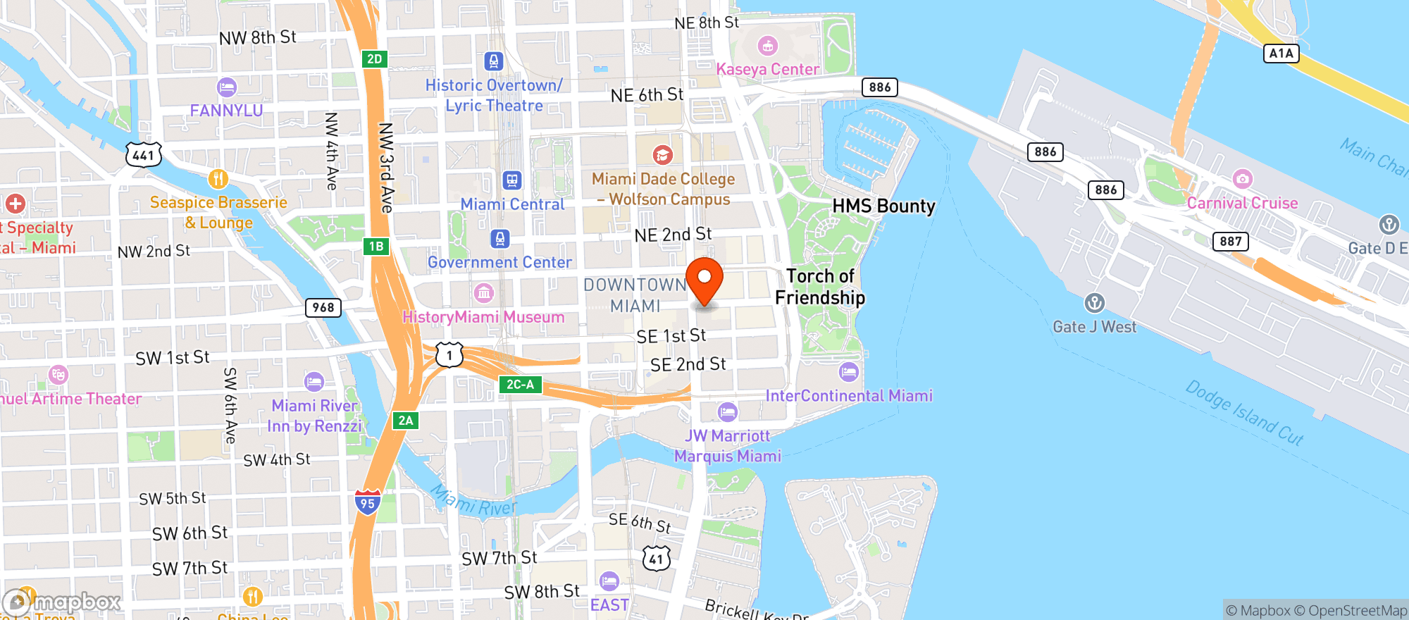 Map showing Julia & Henrys