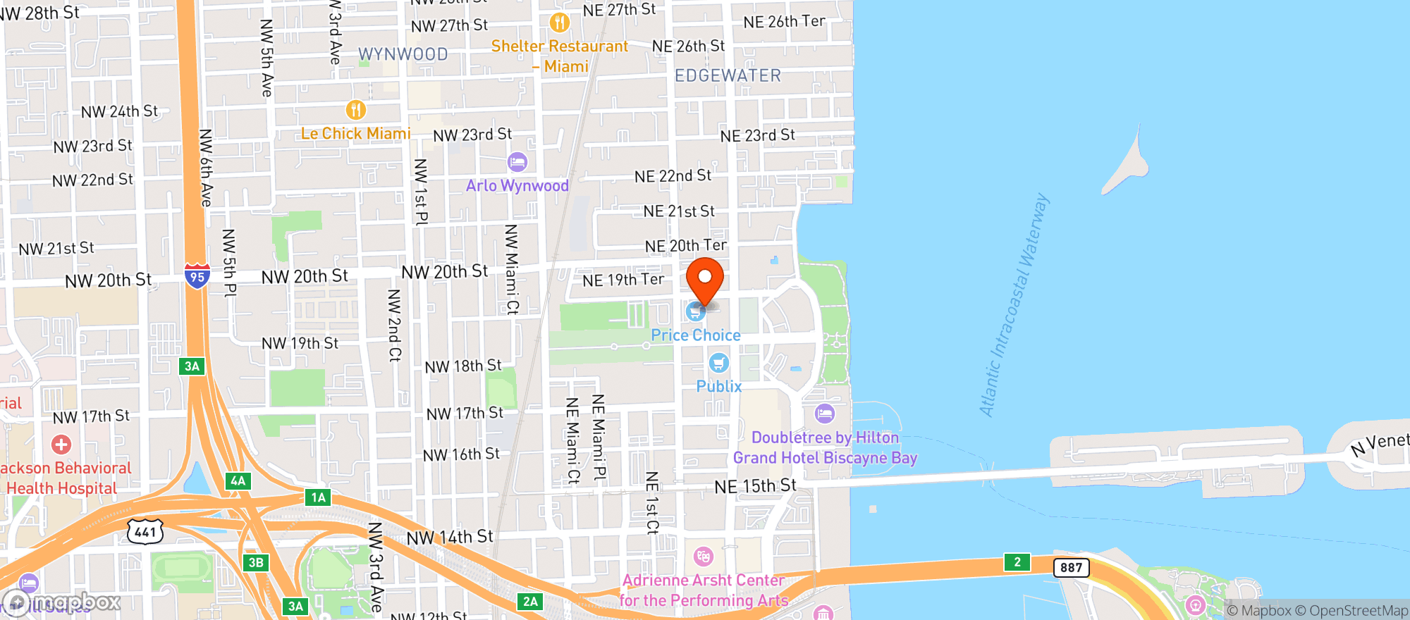 Map showing Price Choice Food Market
