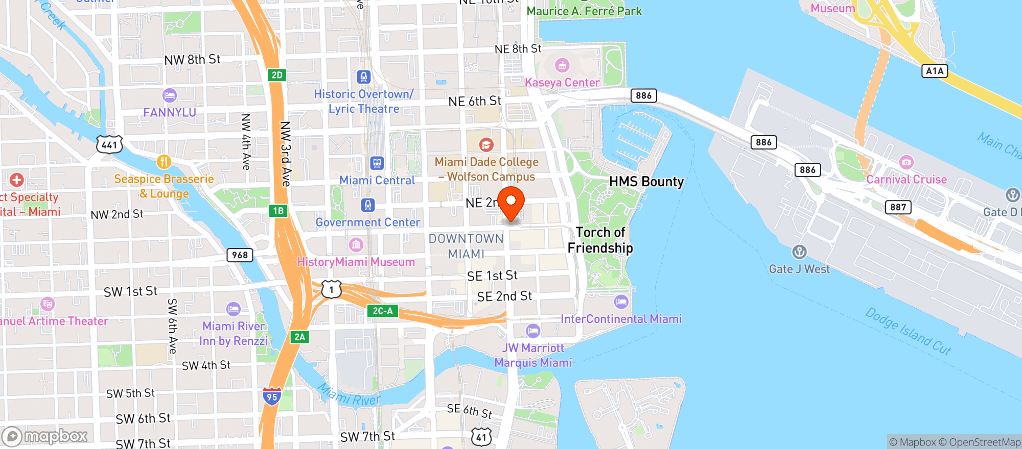 Map showing Mama Tried