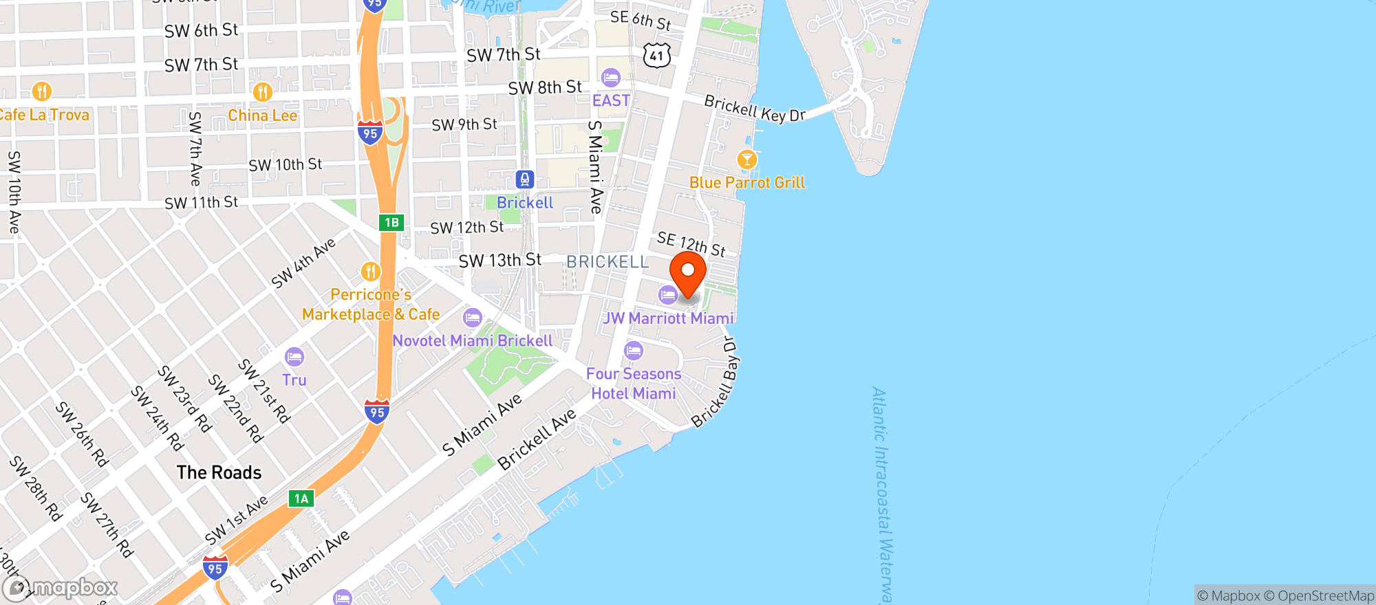 Map showing Lpm Restaurant & Bar