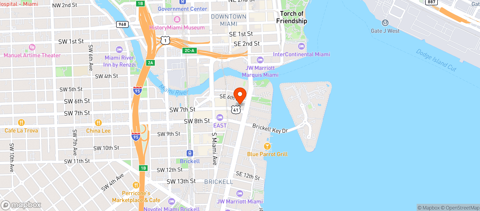 Map showing Flemings Prime Steakhouse