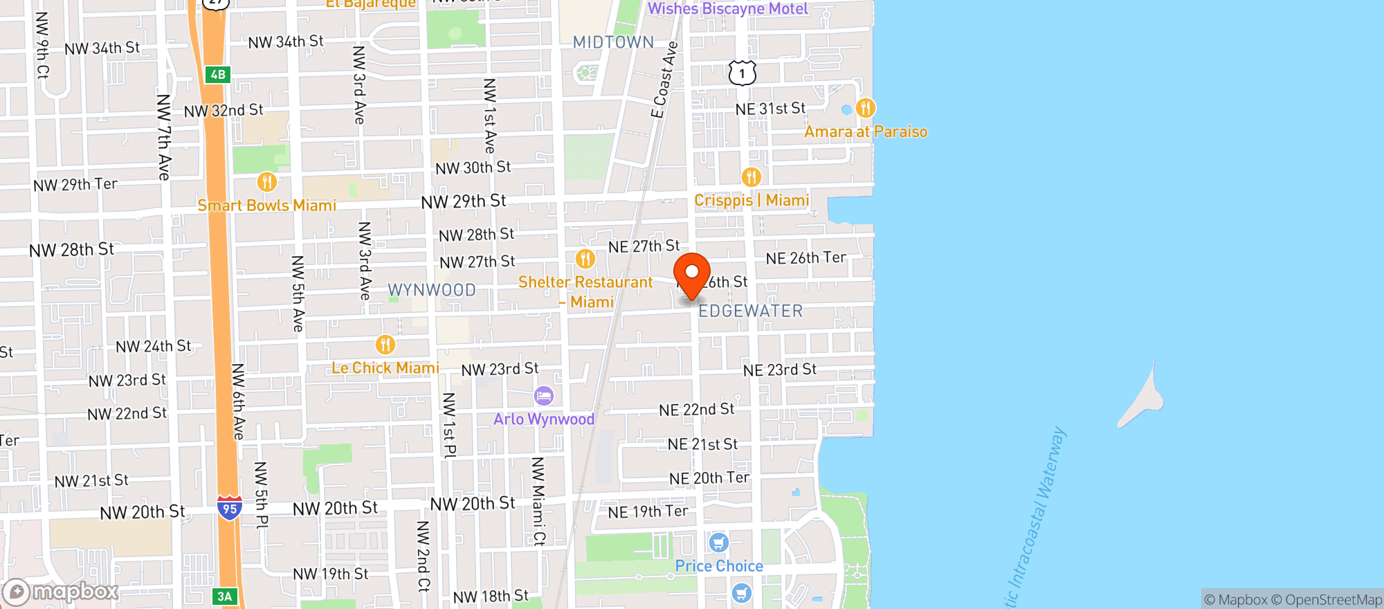 Map showing MOALLIS SMOKE SHOP