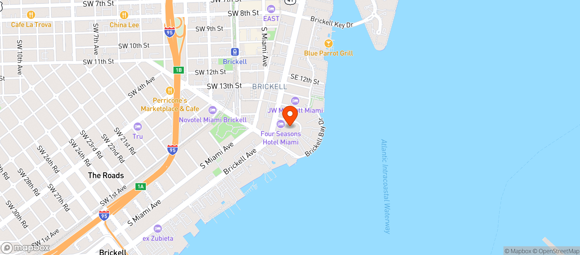Map showing Four Seasons Hotel