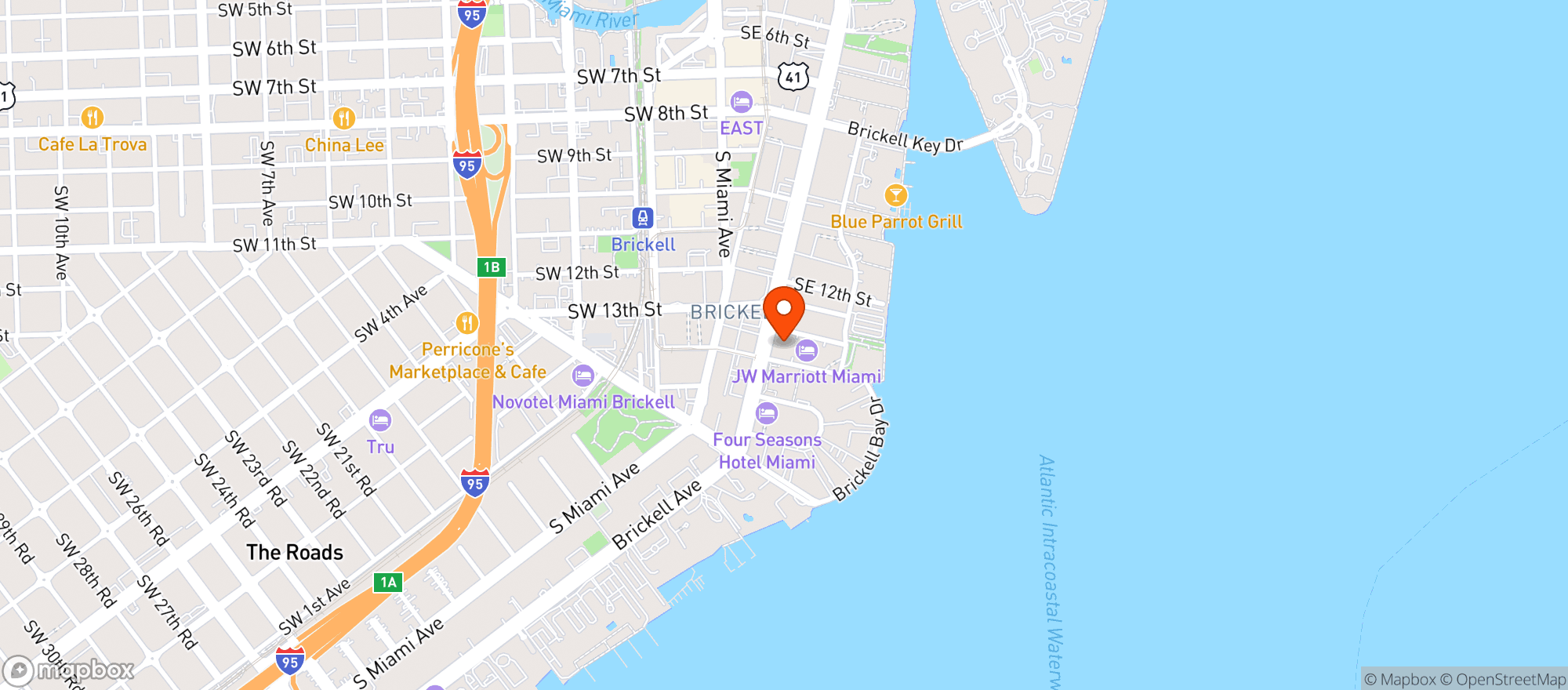 Map showing Brickell Arch