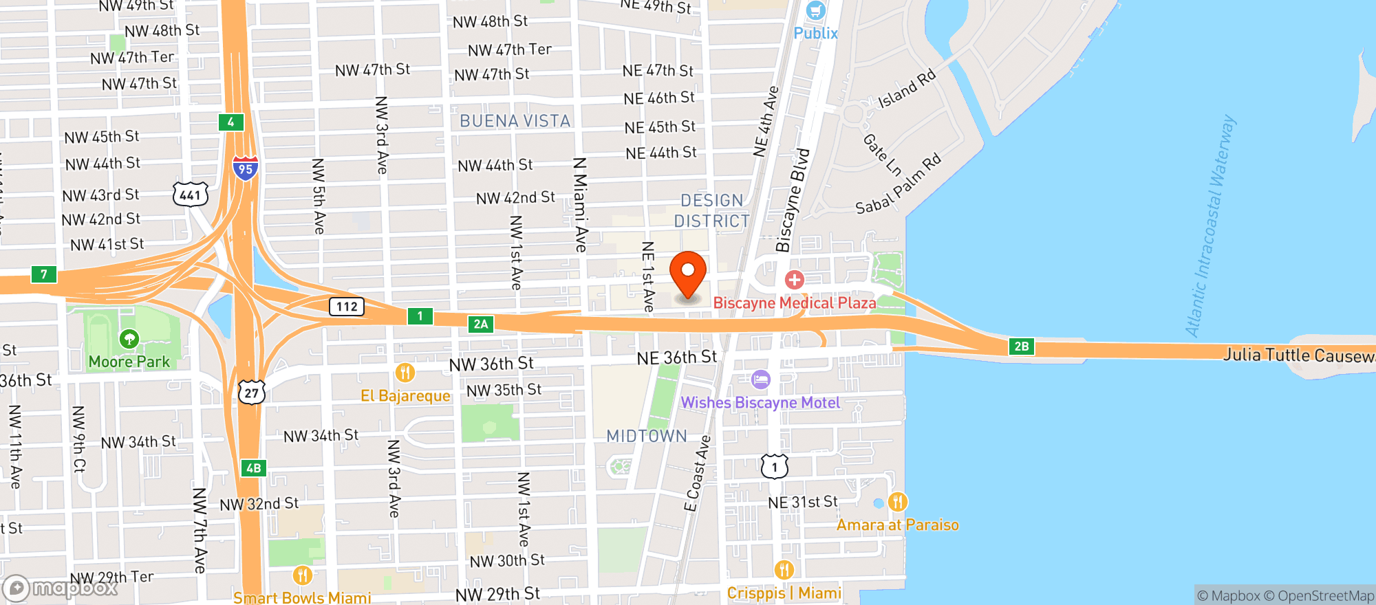 Map showing Baccarat B Bar
