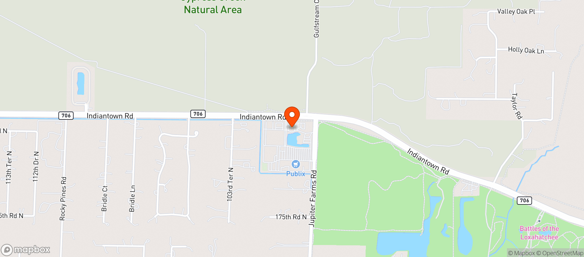 Map showing Jupiter Farms Chevron