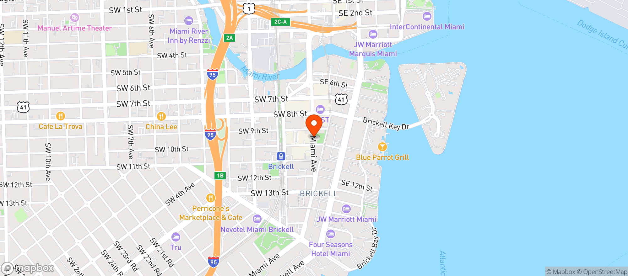 Map showing Balans Brickell