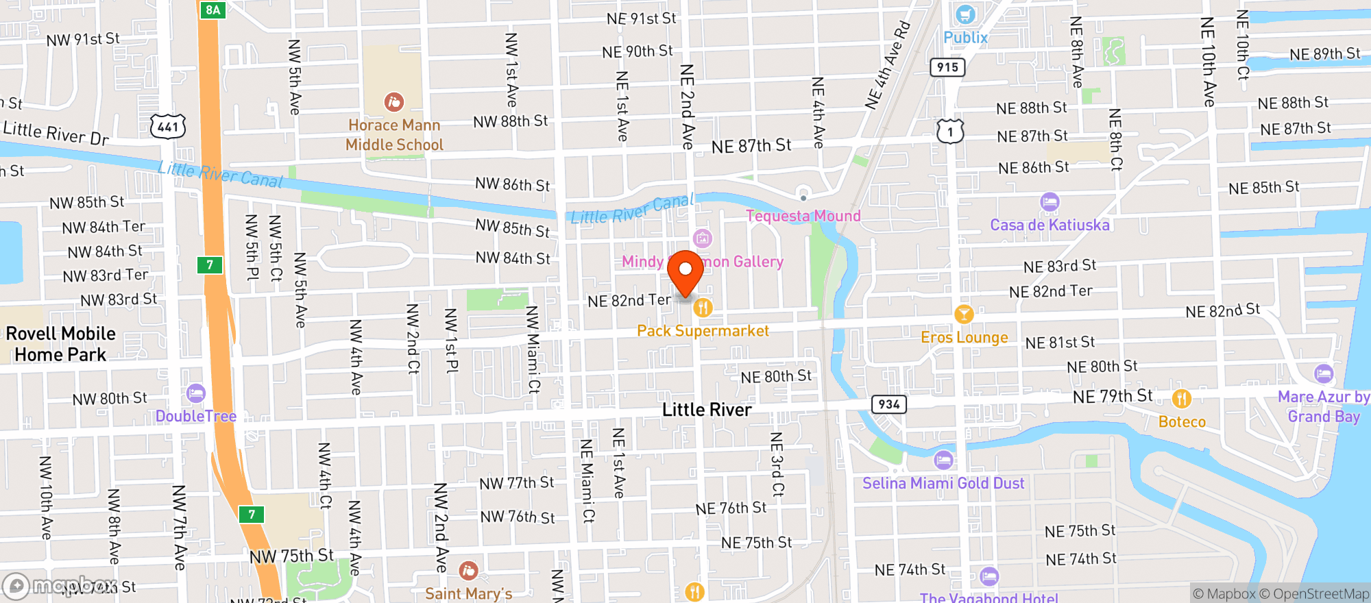 Map showing Off Site