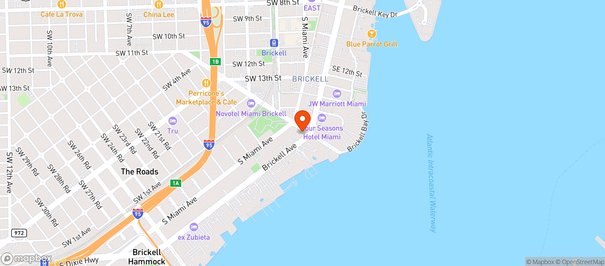 Map showing Chateau Miami