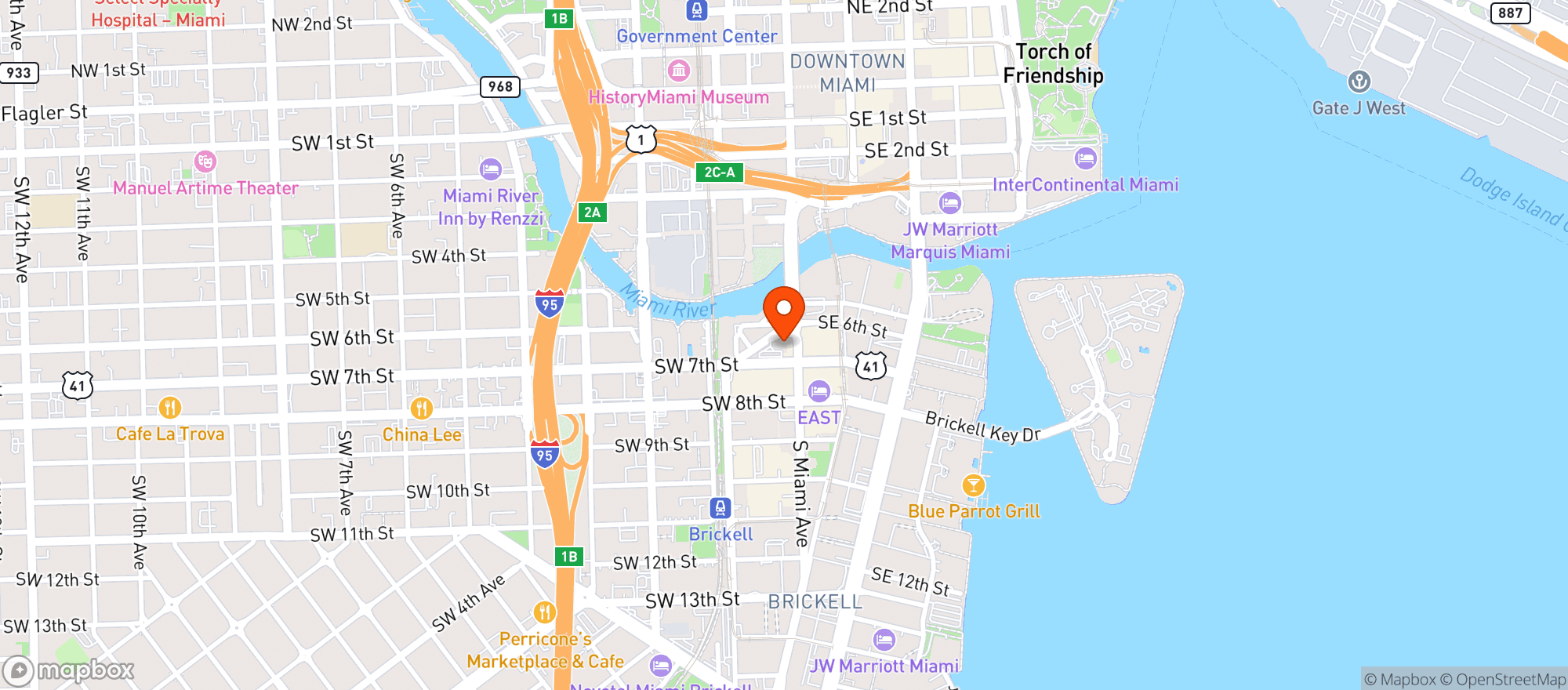 Map showing Tobacco Rd
