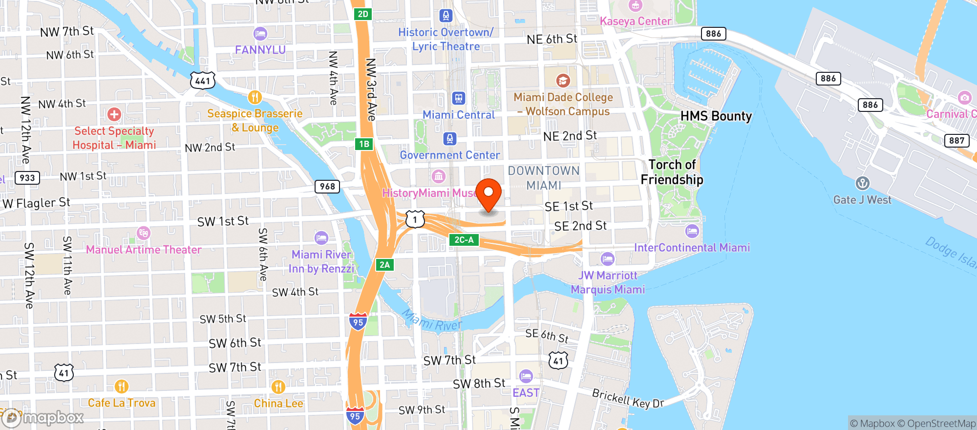 Map showing Ark Smoke Shop Downtown