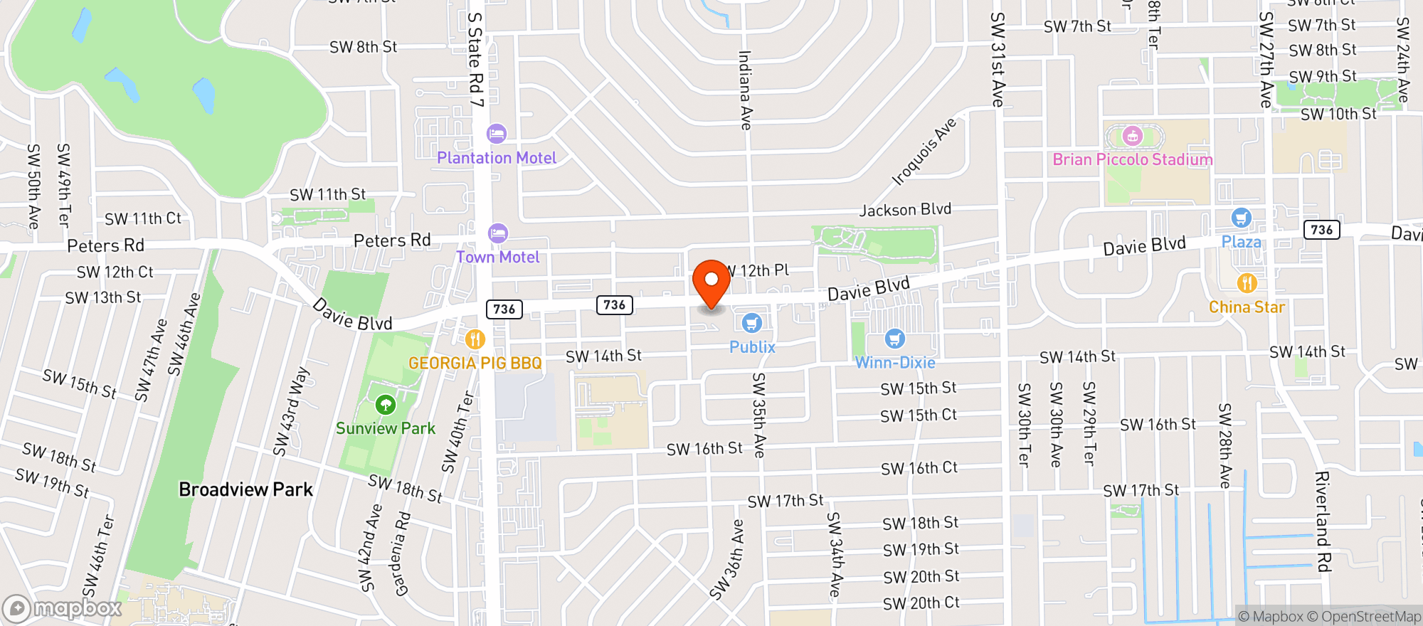 Map showing Publix Super Market