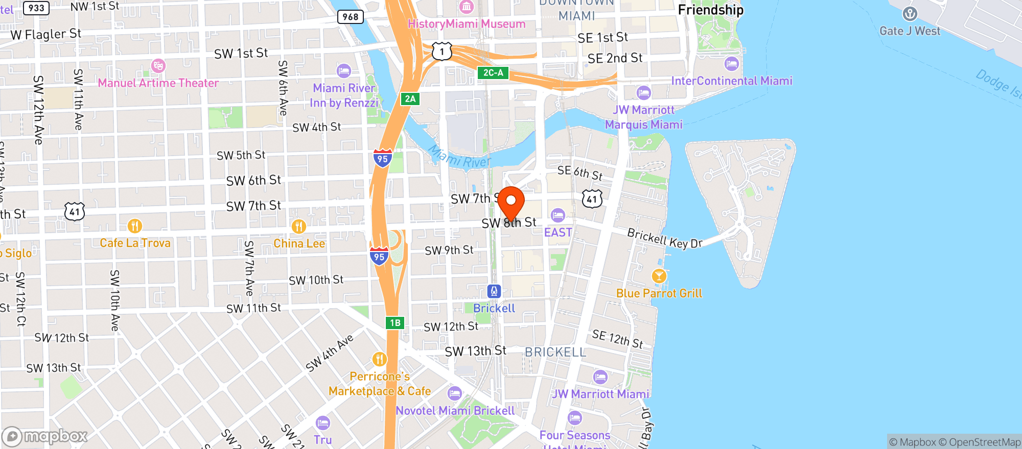 Map showing Bijou Social Club