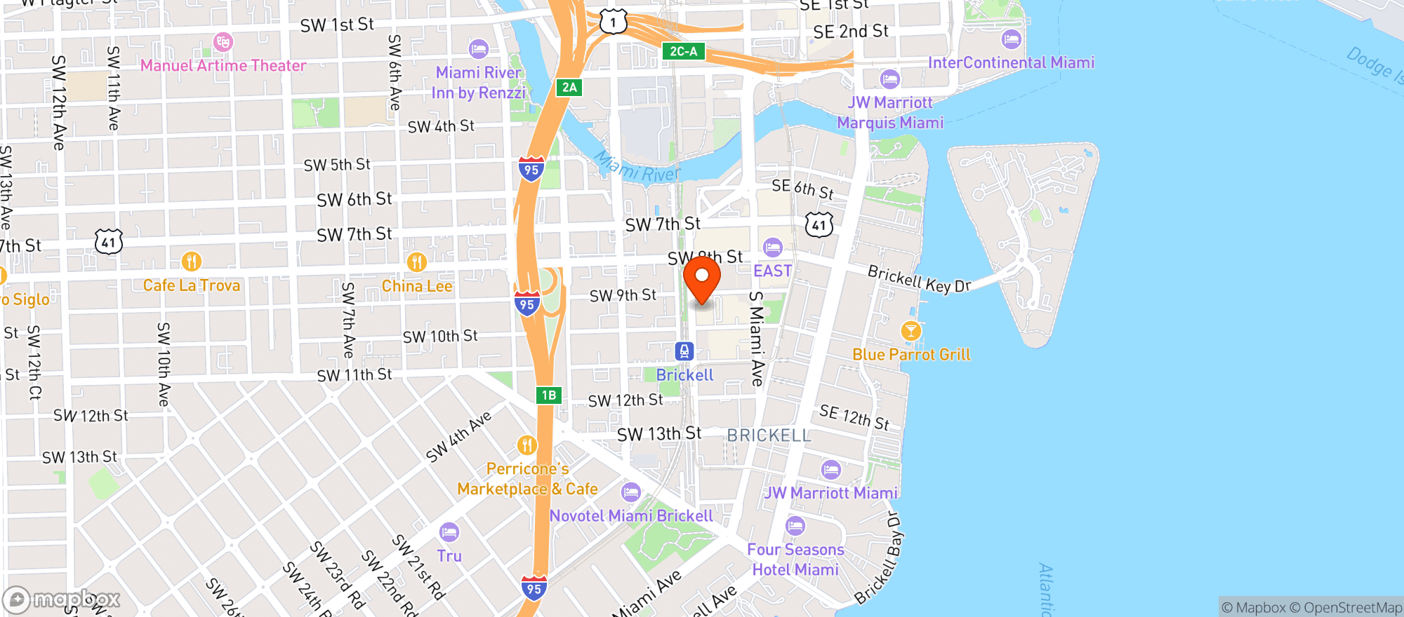 Map showing Publix Super Market #1009