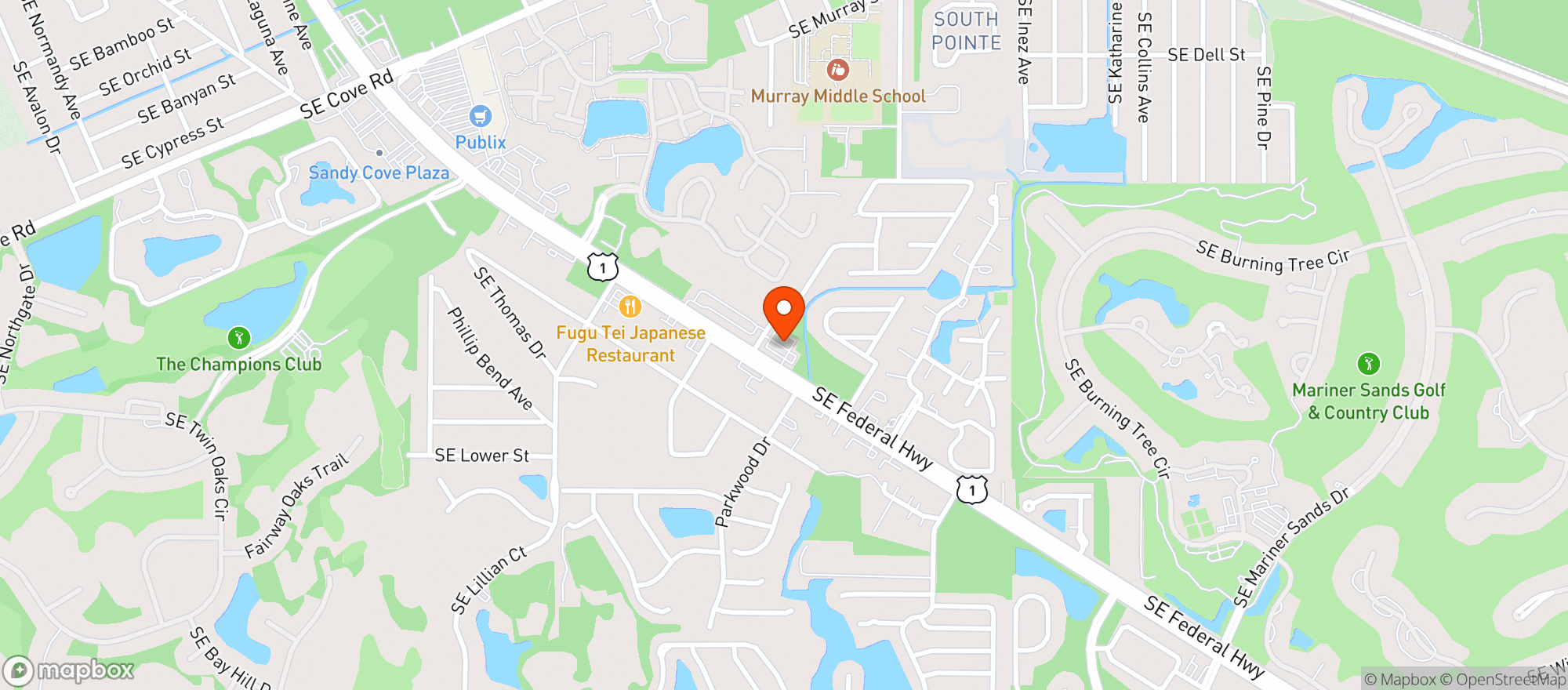 Map showing Duffys Sports Grill
