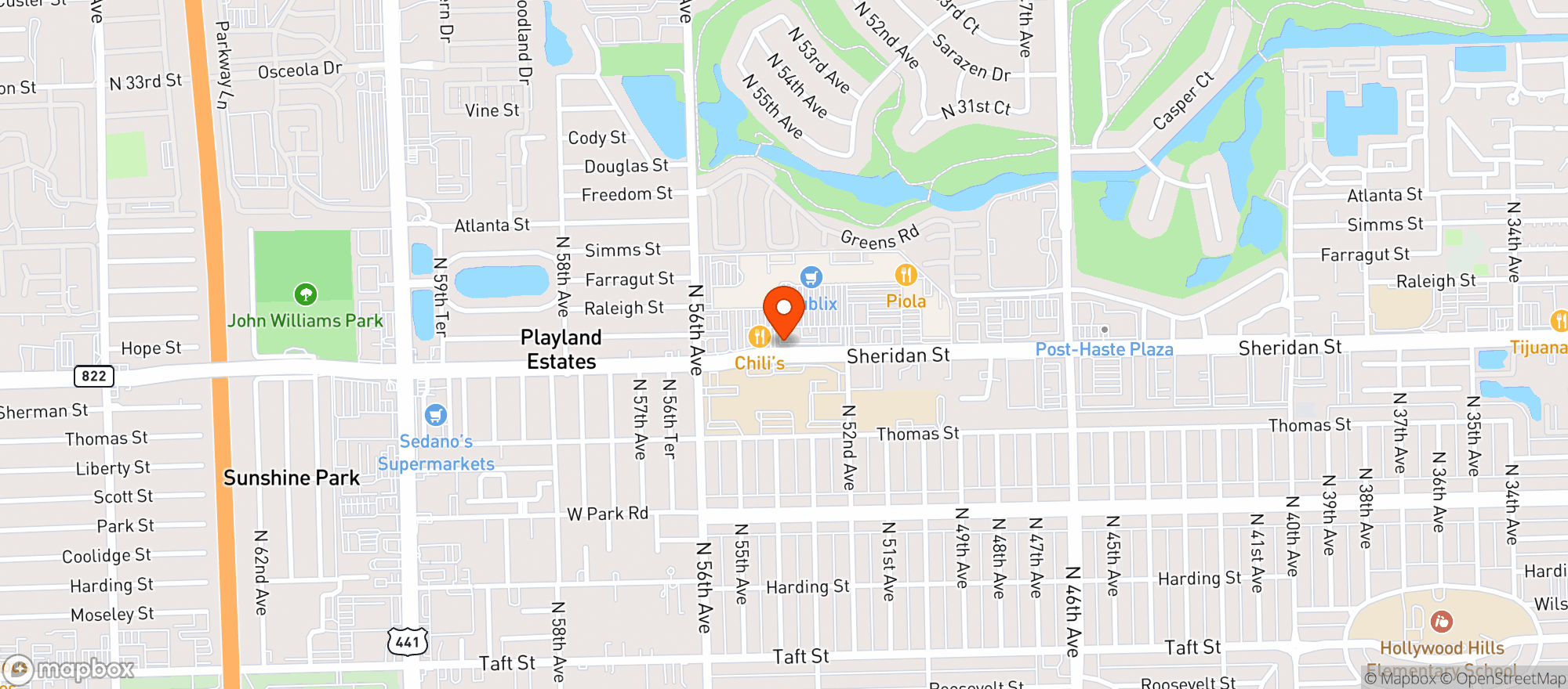 Map showing Gnc - 7741 - Sheridan Plaza