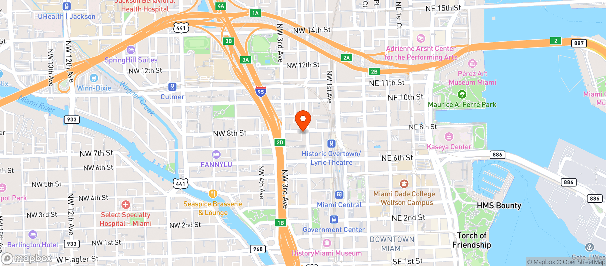 Map showing Miami Market