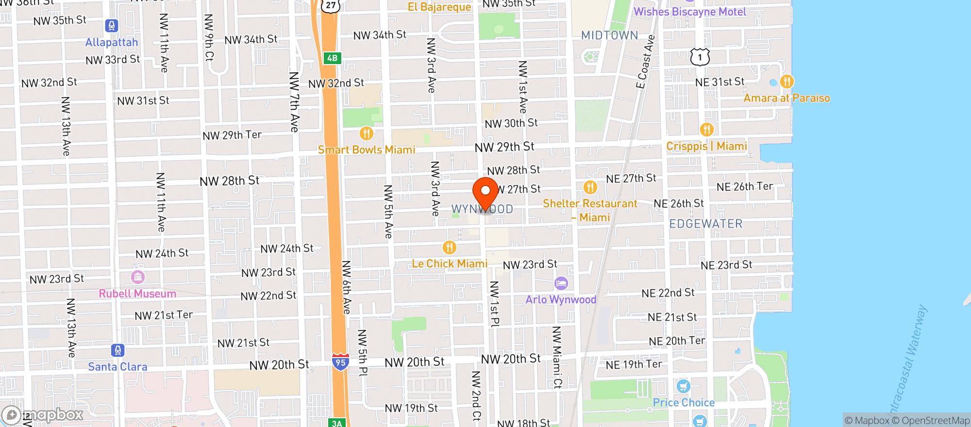 Map showing Mamas Frozen Margaritas