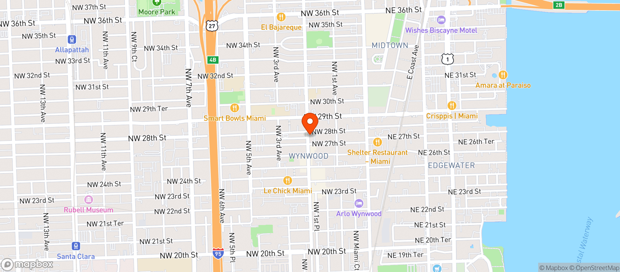 Map showing R House Wynwood